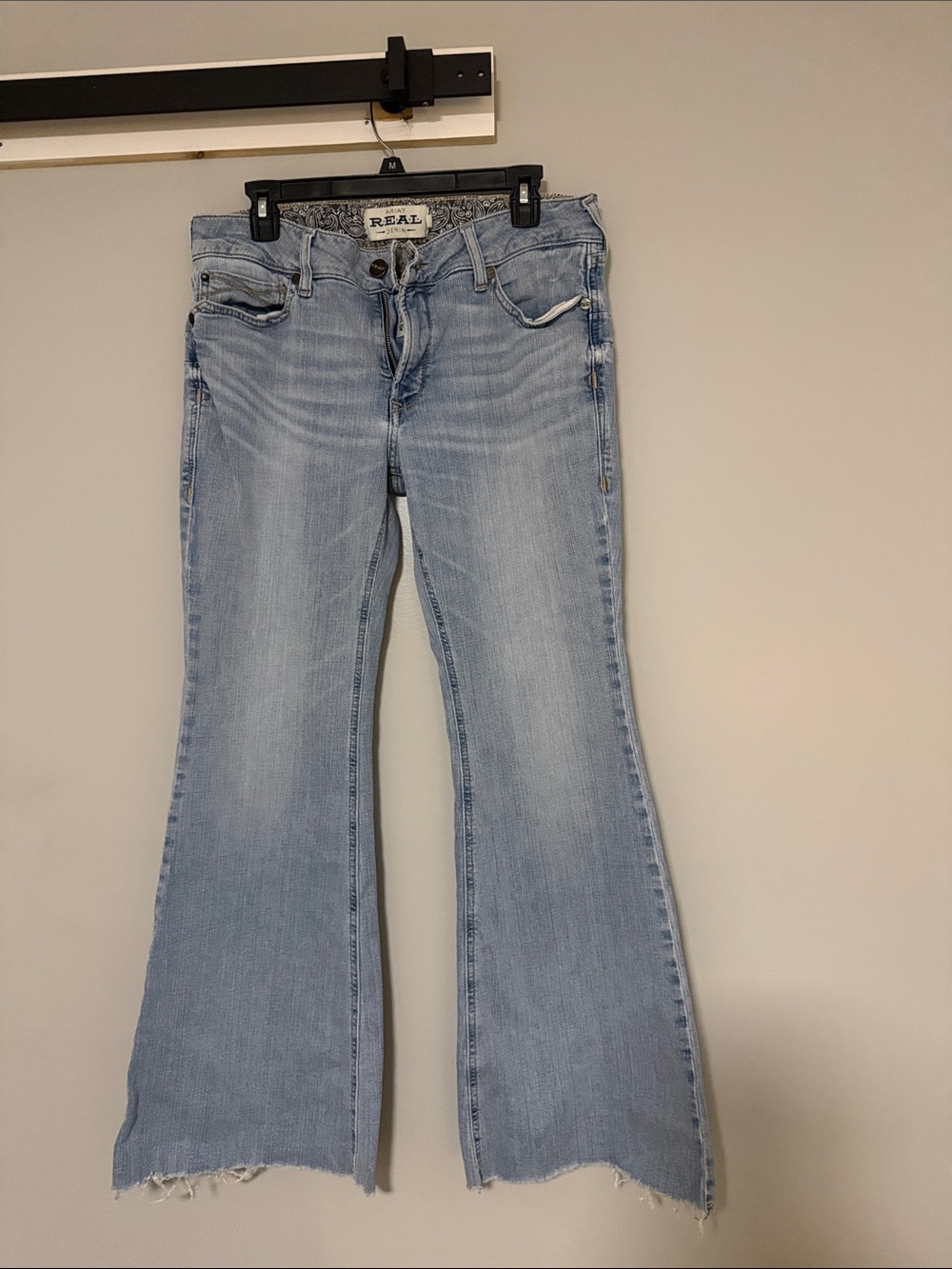 Ariat Light Blue Flare Jeans with Raw Hem